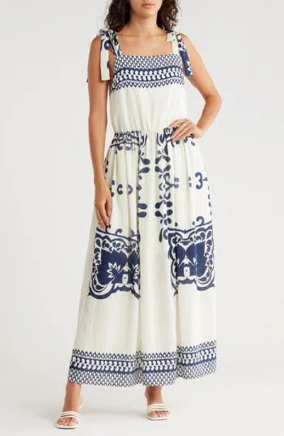 Area Stars Liliah Tie Strap Midi Sundress In White