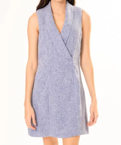 Area Stars Linda Sleeveless Blazer Dress In Blue Tweed In Multi