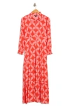 Area Stars Long Sleeve Midi Shirt Dress In Multi