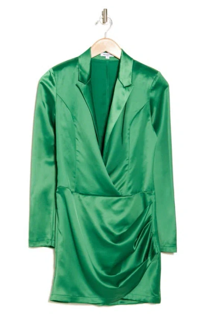 Area Stars Long Sleeve Satin Dress In Green