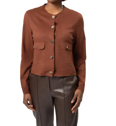 Area Stars Marissa Faux Suede Jacket In Brown