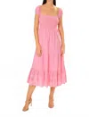 Area Stars Martina Puff Sleeve Eyelet Maxi Dress In Pink