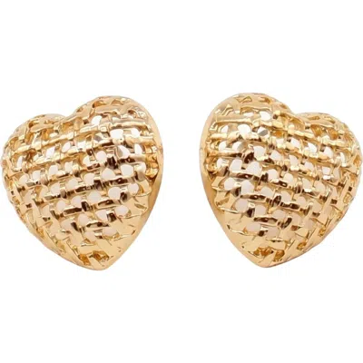 Area Stars Maya Heart Studs In Gold