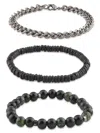 Area Stars Men's 3-piece Chain & Beaded Stretch Bracelet Set In Brown