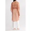 Area Stars Metallic Drawstring Waist Poncho In Pink