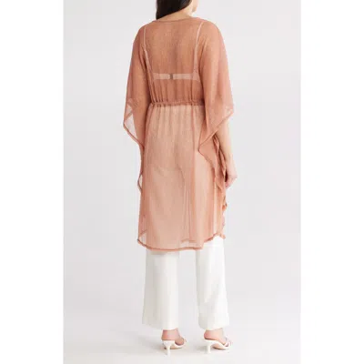 Area Stars Metallic Drawstring Waist Poncho In Pink