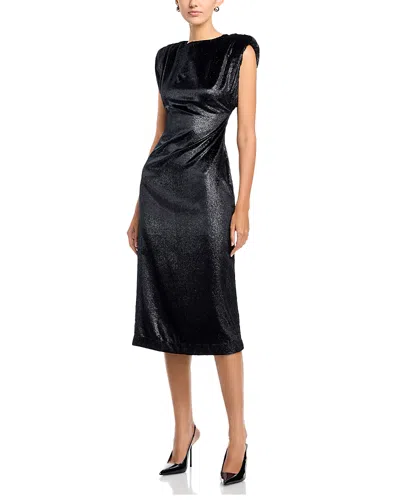 Area Stars Metallic Velvet Dress In Black