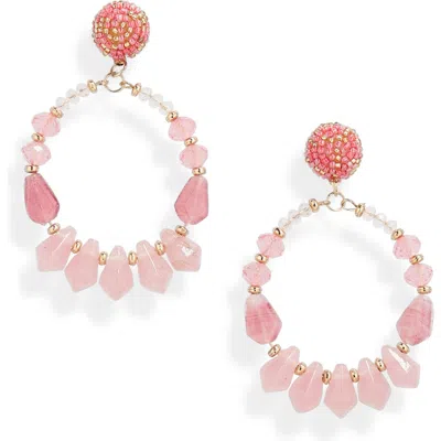 Area Stars Mixed Stone Drop Earrings In Pink