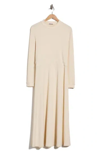 Area Stars Molly Ribbed Mock Neck A-line Dress In Neutral