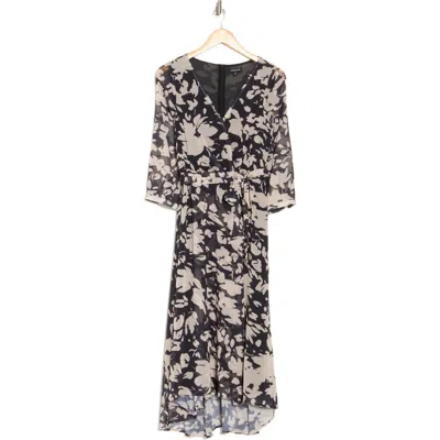 Area Stars Night Bouquet Tie Waist Dress In Black