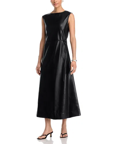 Area Stars Orla Faux Leather Midi Dress In Black