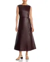 Area Stars Orla Faux Leather Midi Dress In Brown