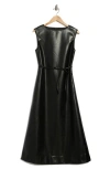 Area Stars Orla Sleeveless Faux Leather A-line Dress In Black