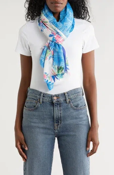 Area Stars Palm Leaf Scarf In Blue