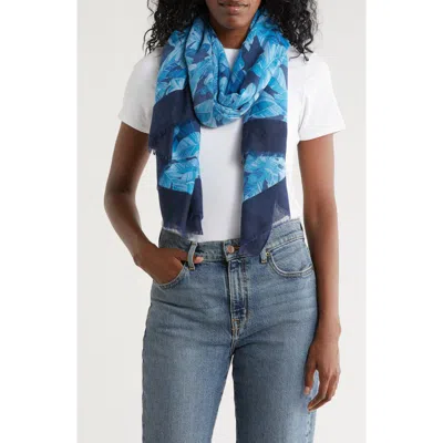 Area Stars Palm Leaf Scarf In Blue