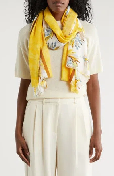 Area Stars Palm Leaf Scarf In Yellow