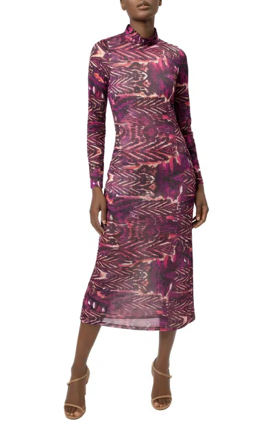 Area Stars Phi Midi Jersey Dress In Abstract Print In Multi