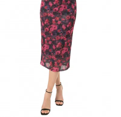 Area Stars Phi Midi Jersey Dress In Rose Print In Multi