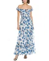 Area Stars Pleated Maxi Dress In Blue