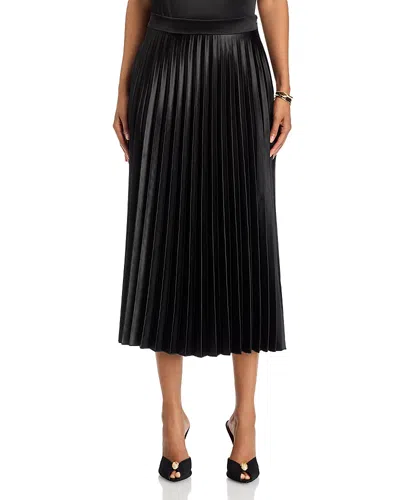 Area Stars Pleated Satin Skirt In Black