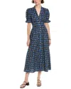 Area Stars Puff Sleeve Button Front Dress