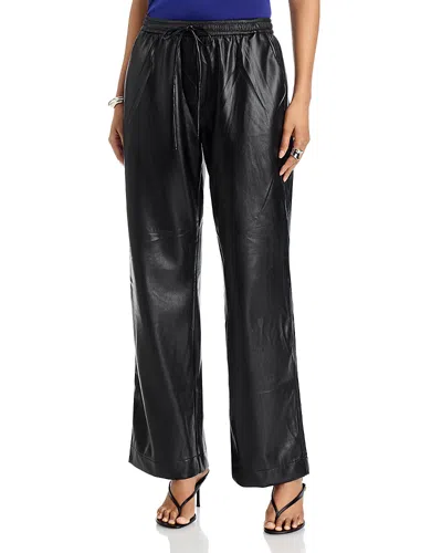 Area Stars Pull On Faux Leather Pants In Black