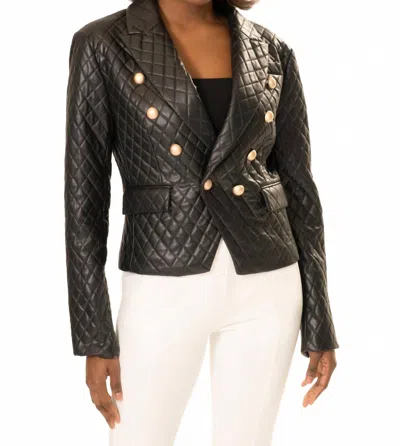 Area Stars Quilted Faux Leather Jacket In Black
