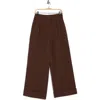 Area Stars Quinn Pinstripe Cuffed Wide Leg Pants In Brown
