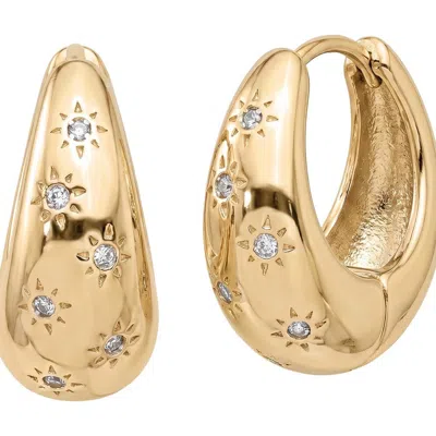 Area Stars Radha Cz Huggies In Gold