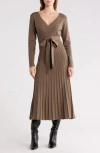 Area Stars Riley Long Sleeve Sweater Dress In Brown
