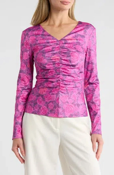 Area Stars Ruched Jersey Top In Multi