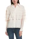 Area Stars Ruffle Blouse In White
