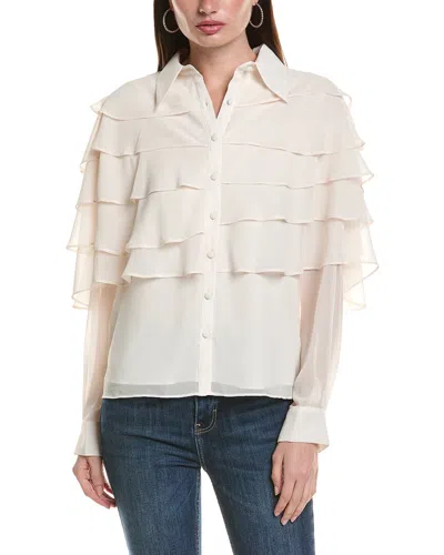 Area Stars Ruffle Blouse In White