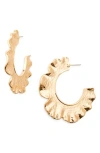 Area Stars Ruffle Hoop Earrings In Gold