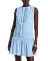Area Stars Sara Long Sleeve Pin Tuck Dress In Blue