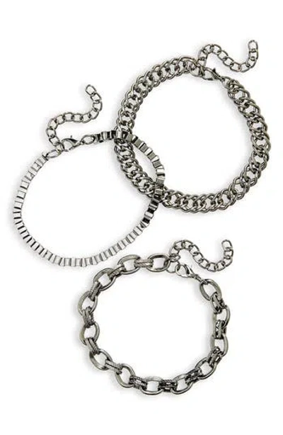 Area Stars Set Of 3 Chain Bracelets In Metallic