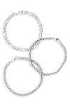 Area Stars Set Of 3 Chain Bracelets In Silver