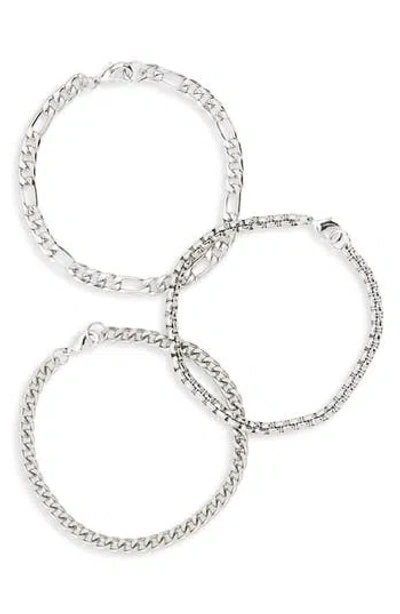 Area Stars Set Of 3 Chain Bracelets In Silver