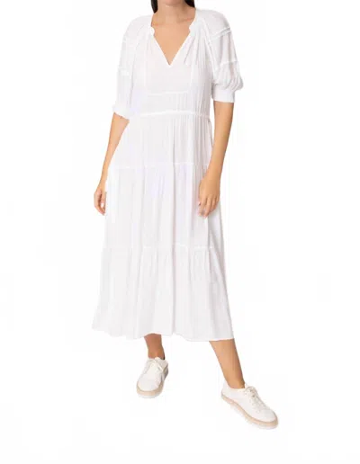 Area Stars Side Tie Midi Dress In White