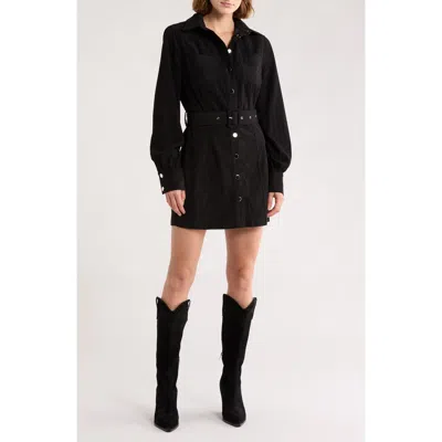 Area Stars Sosi Long Sleeve Shirtdress In Black