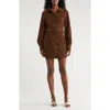 Area Stars Sosi Long Sleeve Shirtdress In Brown