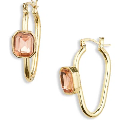 Area Stars Stone Hoop Earrings In Gold