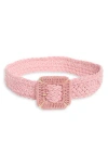 Area Stars Stretch Braided Buckle Belt In Pink
