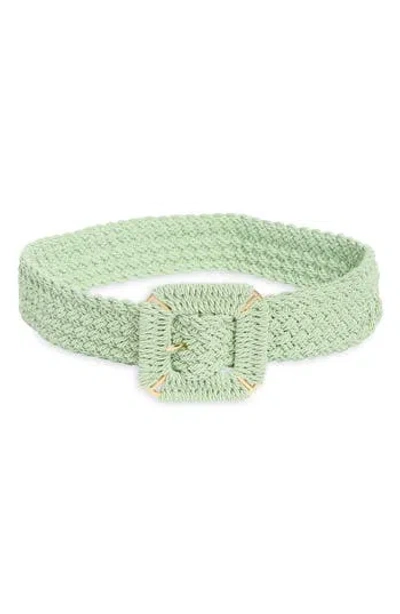 Area Stars Stretch Braided Buckle Belt In Green