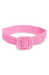 Area Stars Stretch Braided Buckle Belt In Pink