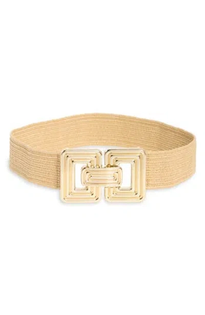 Area Stars Stretch Braided Chunky Buckle Belt In Neutral