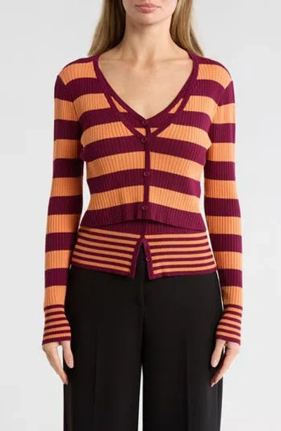 Area Stars Striped Long Sleeve Knit Top In Multi