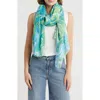Area Stars Swirl Print Scarf In Green