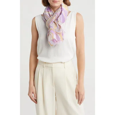 Area Stars Swirl Print Scarf In Pink
