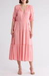 Area Stars Tassel Tie Midi Dress In Pink